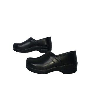 DANSKO Black Leather Clogs Size 41